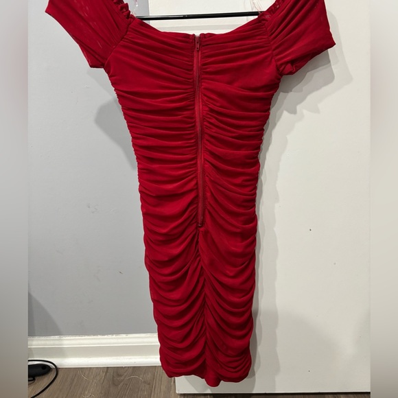 RED WINDSOR DRESS XS and BROWN ZARA RUFFLE DRESS XS - Picture 8 of 9